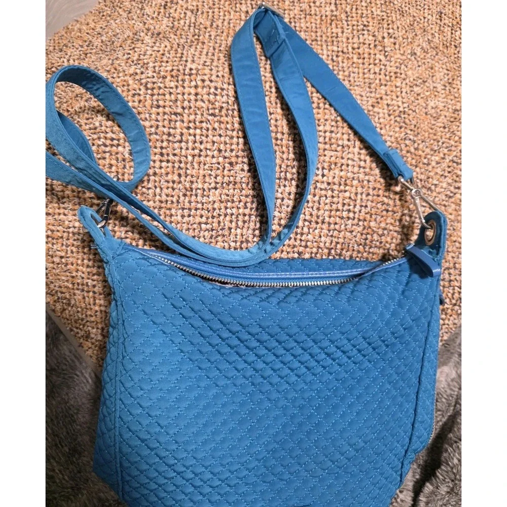 Vera Bradley Carson Hobo Bag Quilted Bahama Bay Teal Crossbody Purse
